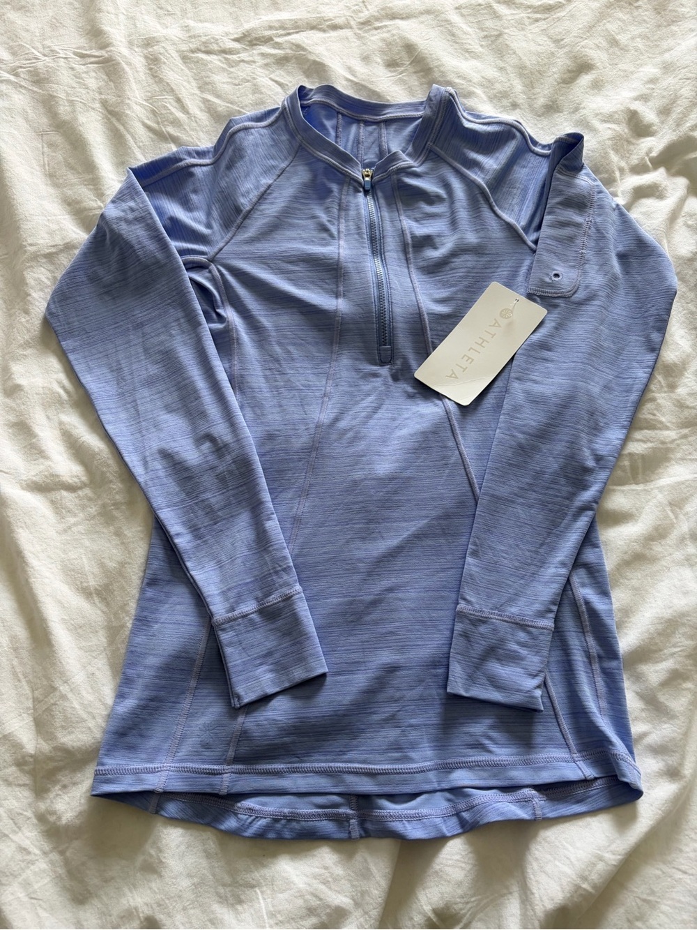 Athleta Blue Pacifica UPF Quarter-Zip Long Sleeve Top XS NWT - Picture 3 of 10